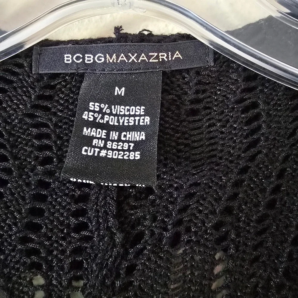 BCBG Womens Black knit vest Y2k Size‎ Medium Bohemian